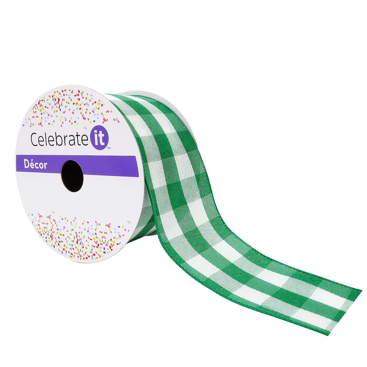 2.5" x 8.3yd. Wired Gingham Ribbon by Celebrate It™ Décor